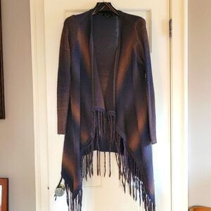 Long waterfall front cardigan coat length sweater. M/L